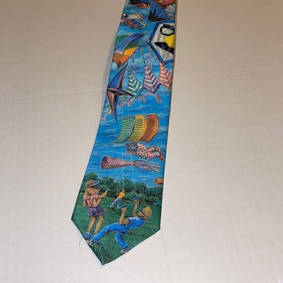 Vintage Ralph Marlin Designer KITES tie 1992 - Picture 1 of 11